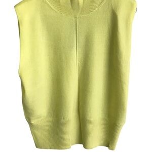 Yellow Sleeveless Cashmere Knit Top